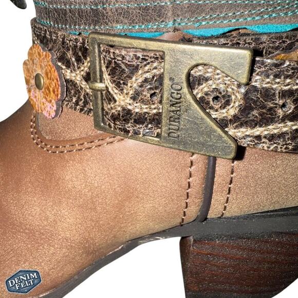 DURANGO Women’s Brown Removable Accessorized/Belted Western Cowboy Boots | NEW - Picture 12 of 16